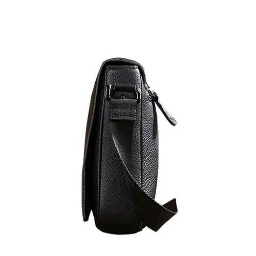 Genuine Leather Crossbody Messenger Bag with Zipper Pocket